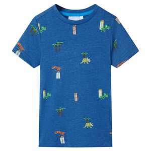 vidaXL T-shirt para crian&ccedil;a azul-escuro mesclado 104