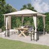 vidaXL Gazebo com paredes laterais e telhado duplo 3x3 m cor creme