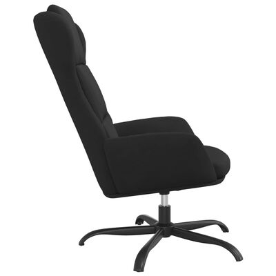 vidaXL Cadeira de descanso camurça artificial preto