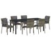 vidaXL Conjunto de Jantar para Jardim 7 pcs Cinzeto vime PE