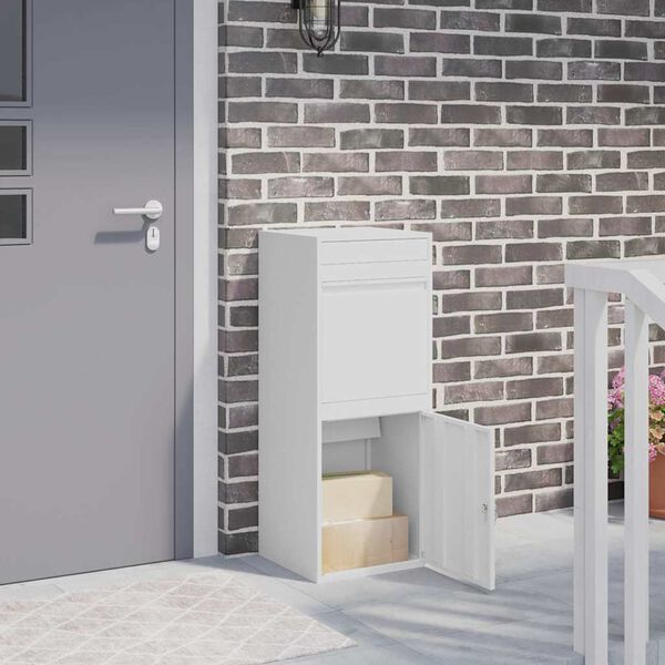 vidaXL Caixa para entrega de pacotes Branco 41 x 38 x 103 cm A&ccedil;o