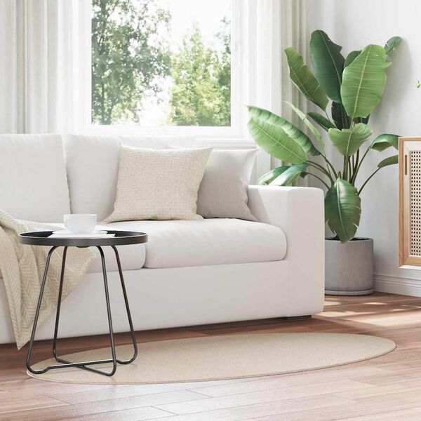 vidaXL Tapetes de &aacute;rea Oval HUARTE Bege 80 x 150 cm 100% Poli&eacute;ster