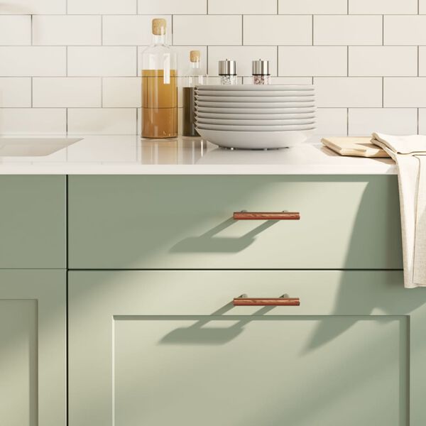 vidaXL Puxadores para móveis 10 pcs 64 mm aço inoxidável bronze