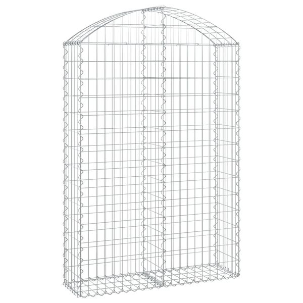 vidaXL Cesto gabi&atilde;o arqueado 100x30x140/160 cm ferro galvanizado