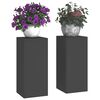 vidaXL Suporte para Plantas 2 pcs Preto 24 x 24 x 55 cm Aço