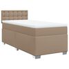 vidaXL Cama com molas/colch&atilde;o 100x200 cm couro artificial cappuccino