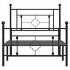 vidaXL Estrutura de cama com cabeceira e p&eacute;s 100x190 cm metal preto