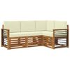 vidaXL Conjunto de Sof&aacute;s para Exterior 4 unid. Natural e Creme
