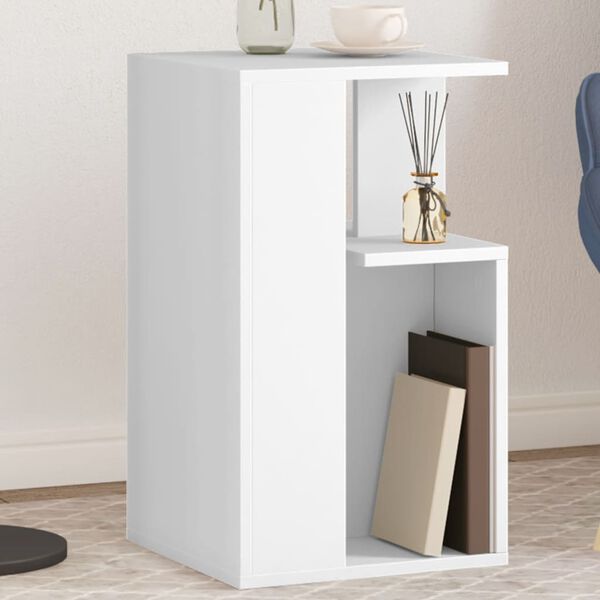 vidaXL Mesa de apoio 35x35x60 cm derivados de madeira branco
