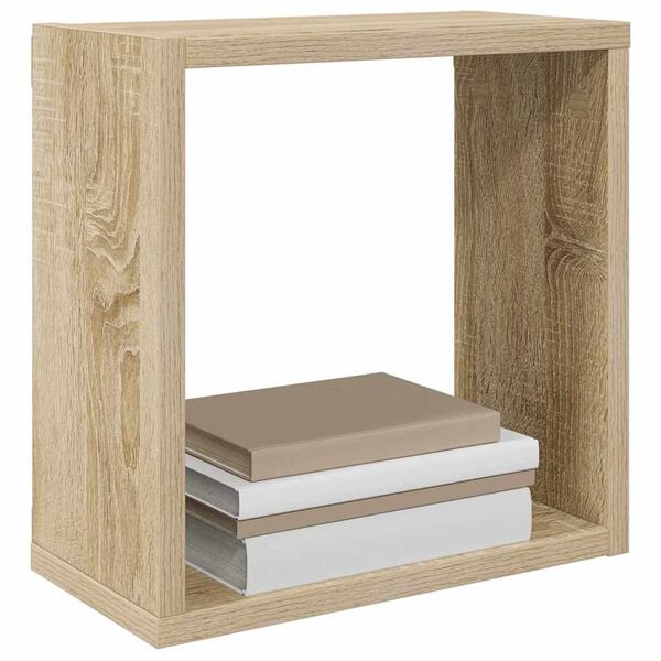 vidaXL Prateleiras de parede em forma de cubo 2 pcs 30x15x30cm sonoma