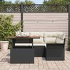 vidaXL Conjunto de Sof&aacute; de Jardim 5 pcs Preto Rattan Sint&eacute;tico