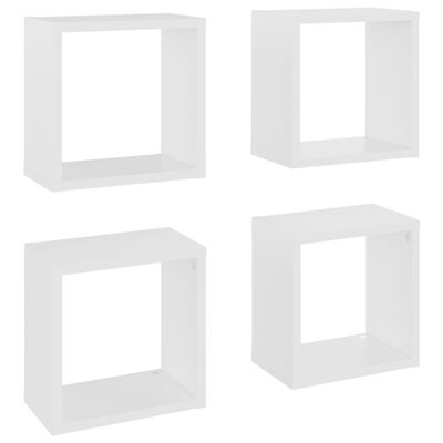vidaXL Prateleiras de parede em forma de cubo 4 pcs 26x15x26 cm branco