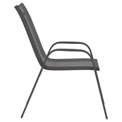 vidaXL Cadeiras de jardim empilháveis 6 pcs textilene cinzento