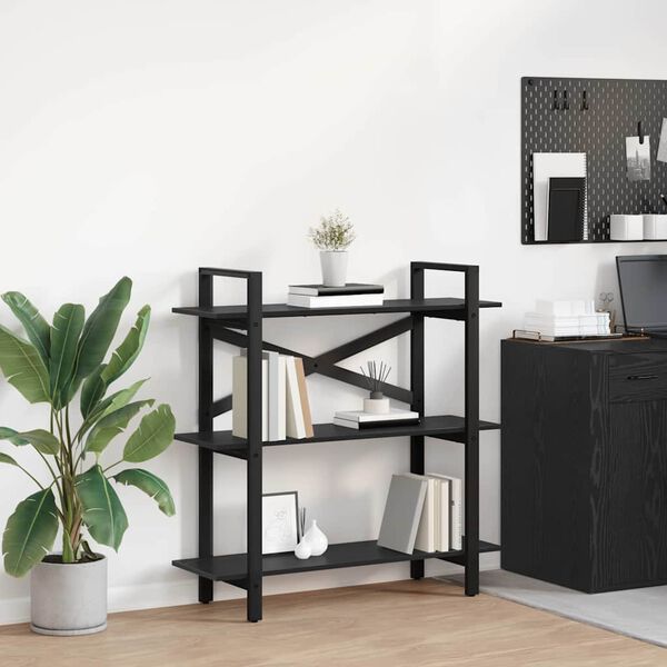 vidaXL Estante Carvalho Preto 100 x 33,5 x 102 cm Madeira processada