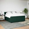 vidaXL Cama com molas/colch&atilde;o 200x200 cm veludo verde-escuro
