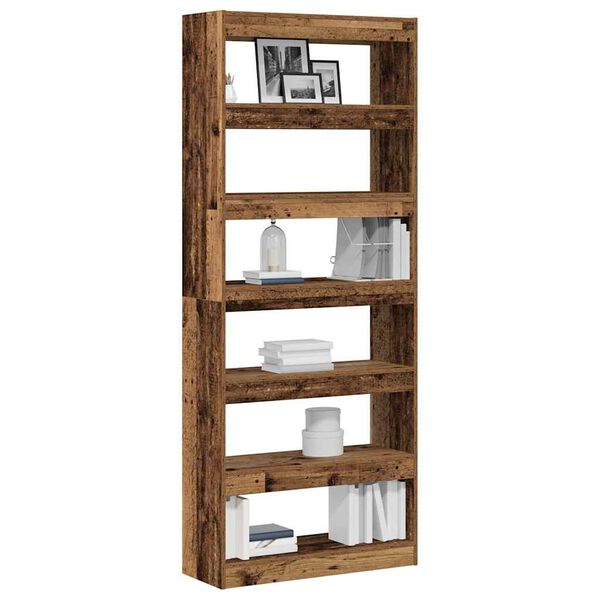 vidaXL Gabinete de Livros Madeira antiga 80 x 30 x 198 cm