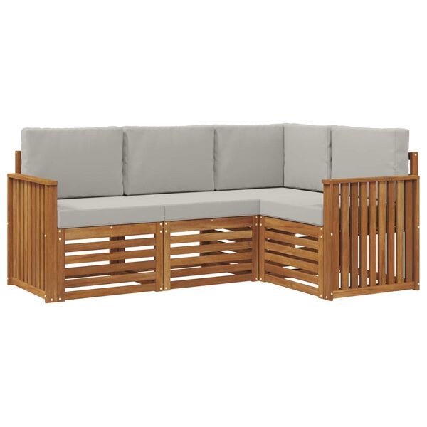 vidaXL Conjuntos de sof&aacute;s com almofada 4 pcs Cinza Natural e Claro