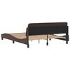 vidaXL Estrutura de cama Dover 160x200cm couro artificial castanho