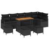 vidaXL Conjunto de Sof&aacute; de Jardim 10 unid. 9-N&uacute;mero de lugares Preto