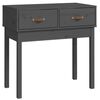 vidaXL Mesa consola 76,5x40x75 cm madeira de pinho maci&ccedil;a cinzento