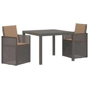 vidaXL Conjunto de Jantar para Jardim 3 unid. Cinza Claro e Taupe PP