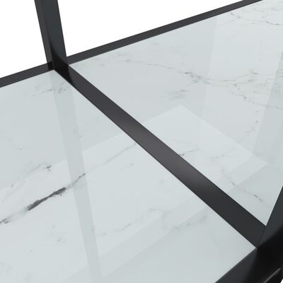 vidaXL Mesa consola branco 140x35x75,5 cm vidro temperado