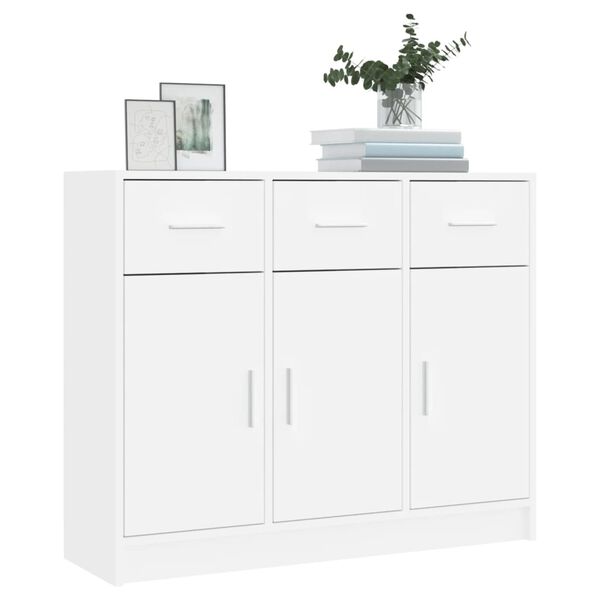 vidaXL Aparador Branco 91x28x75 cm Madeira Engenheirada