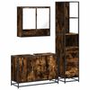 vidaXL 3 pcs conjunto de m&oacute;veis WC madeira processada carvalho fumado