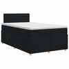 vidaXL Cama box spring com colch&atilde;o Preto 120 x 190 cm Tecido