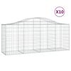 vidaXL Cestos gabi&atilde;o arqueados 10pcs 200x50x80/100cm ferro galvanizado