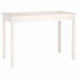 vidaXL Mesa de jantar 110x55x75 cm madeira de pinho maci&ccedil;a branco