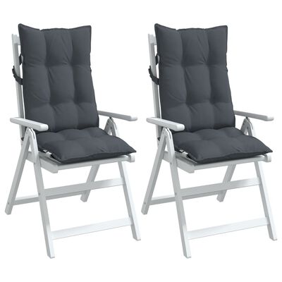 vidaXL Almofadões p/ cadeira encosto alto 2pcs tecido oxford antracite