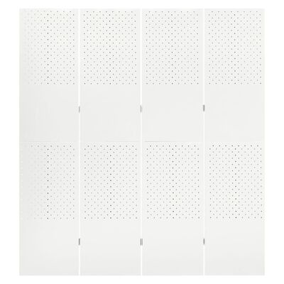 vidaXL Divisória de quarto com 4 painéis aço 160x180 cm branco