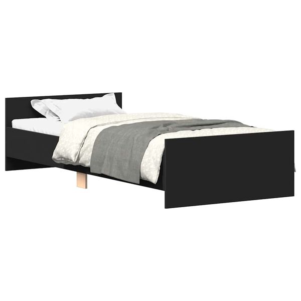 vidaXL Estrutura de cama 90x190 cm derivados de madeira preto