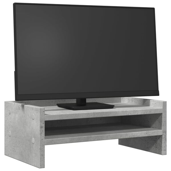 vidaXL Suporte para monitor 42x24x16 cm deriv. madeira cinza cimento