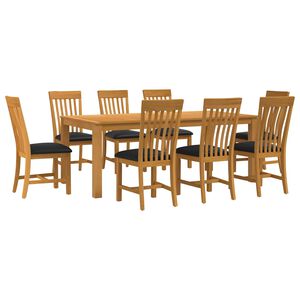 vidaXL Conjunto de sala de jantar 9 unid. Preto