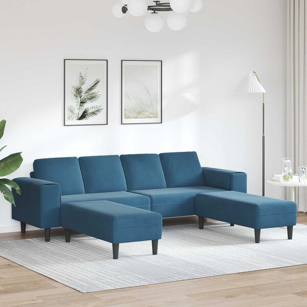 vidaXL Sof&aacute; de Sala de Estar 3 pcs Azul