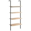 vidaXL Unidade 4 prateleiras 64x35x152,5 cm castanho-claro e preto