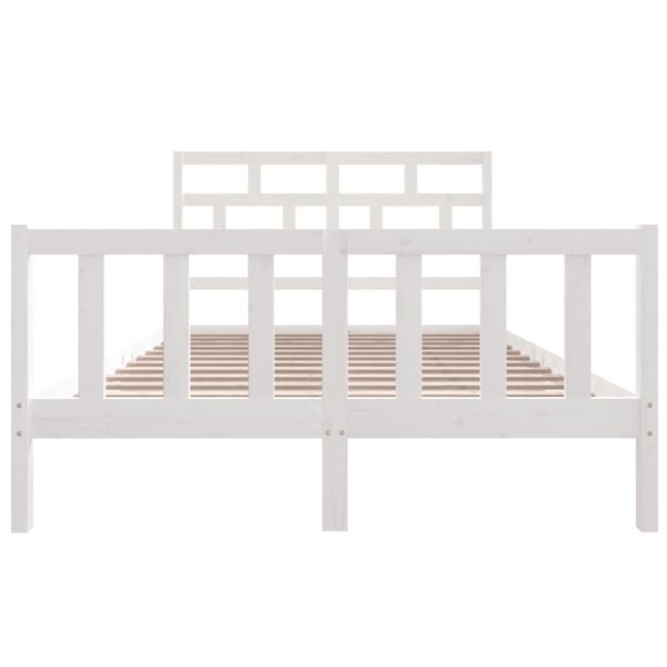 vidaXL Estrutura de cama 160x200 cm madeira de pinho maciça branco