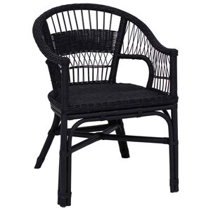 vidaXL Cadeira Empilh&aacute;vel Vime Preto 60 x 60 x 81 cm