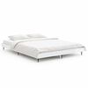 vidaXL Estrutura de cama 135x190 cm derivados madeira branco brilhante