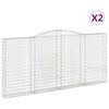 vidaXL Cestos gabi&atilde;o arqueados 2pcs 400x30x180/200cm ferro galvanizado