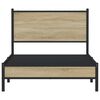 vidaXL Estrutura de cama sem colch&atilde;o 100x200 cm metal carvalho sonoma