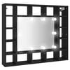 vidaXL Arm&aacute;rio espelhado com luzes LED 91x15x76,5 cm preto