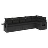 vidaXL 6 pcs conjunto sof&aacute;s de jardim c/ almofad&otilde;es vime PE preto