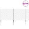 vidaXL Cerca com Poste Cinzeto 1 x 25 m A&ccedil;o e PVC