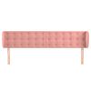 vidaXL Cabeceira de cama c/ abas veludo 163x23x78/88 cm rosa