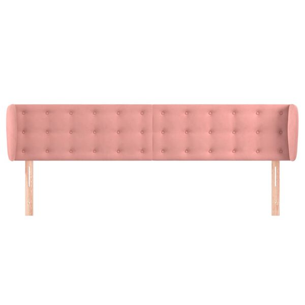 vidaXL Cabeceira de cama c/ abas veludo 163x23x78/88 cm rosa