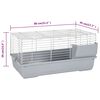 vidaXL Gaiola pequena p/ animais 80x45x39 cm polipropileno/metal cinza