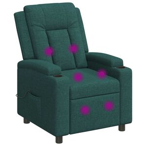 vidaXL Poltrona de massagem reclin&aacute;vel Verde-Escuro 75 x 95 x 100 cm